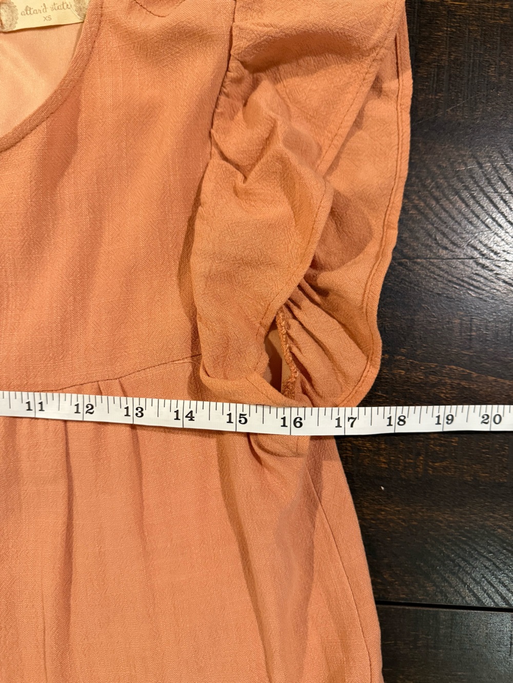 Altar’d State Theodora Peach Tiered Ruffle Sleeve Mini Dress XS - Picture 11 of 13